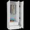 Tuhome Austral 3 Door Armoire with Drawers, Shelves, and Hanging Rod, White CLB4614 - alternate 2